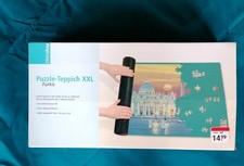 Puzzle-Teppich XXL, türkis, Filz,2 Klettbänder,160×110cm, mit Papprolle/3-teilig