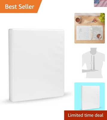 Versatile 1-Inch White 3-Ring Binder with Pockets for Efficient Document Storage