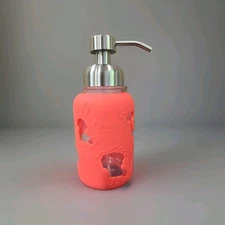 Grove Co. Kids Foaming Hand Soap Glass Dispenser, Light Red In Animal Print Cut.