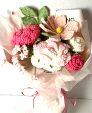 Bouquet Of Handmade Crochet Flowers Brand New