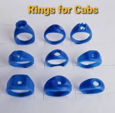 Lot Of 9 Assorted Ring For Cabs. Wax Patterns For Lost Wax Casting 25-114