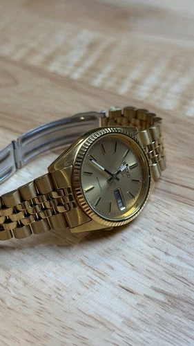 [Near Mint] SEIKO 5 7009-3110 Vintage Day Date Automatic Gold Men's Watch JAPAN
