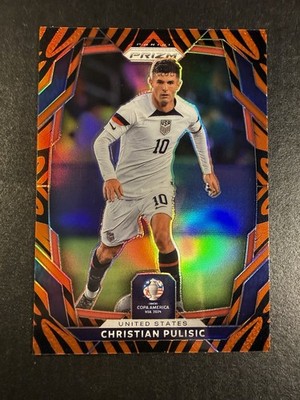 2024 Panini Prizm Copa America Christian Pulisic Tiger Stripe SSP 150 USMNT USA