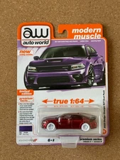 Auto World Ultra Red Chase 2023 Dodge Charger R/T Scat Pack - Fast Shipping 
