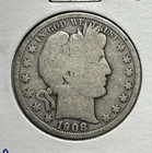 1908 O Silver Half Dollar, Barber Head, nice circulated half