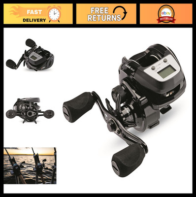 Digital Line Counter Baitcast Reel, Low Profile, Carbon Fiber Drag, 20lb Max, Du