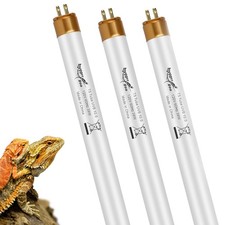 T5 UVB Reptile Light HO UVB Lighting Bulb 3 Pack, 10.0 39W UVB Light for Rept...