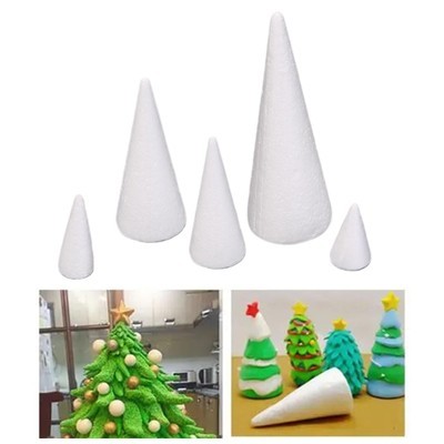 5Pcs Craft Foam Cones Polystyrene Cones Handmade Decors Foam Tree Cones for