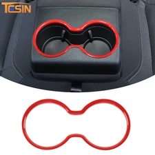 Rear Cup Holder Trim Cover Decor Interior Overlay for 2010-23 Dodge Charger Red