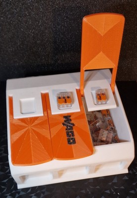 WAGO Aufbewahrungsbox und 10 Stück Wago Stecker Elektro Mehrweg Drahthebel