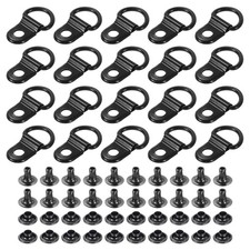 Shoe Boot Lace Hook 30 Pack Stainless Steel Boot Buckle with Rivets Bright Black