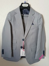 Isaac Mizrahi New York Light Gray Birdseye Boys 2PC Suit Set Size 7 New