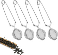 4 PEZZI Pinze Da Tè in Acciaio Inox, Ø 4,5 Cm, Colino per Tè Sfuso, Infusore per