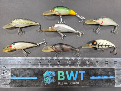 Bomber 7A Vintage Screw Tail Lot of 7 Lures (C)