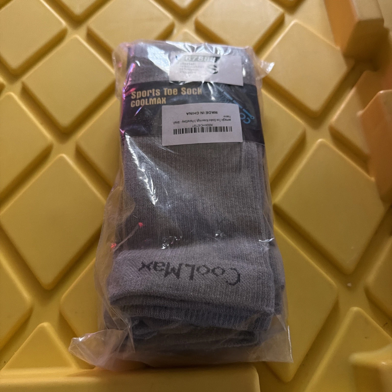 Knee-High Toe Socks - Coolmax 5-Finger Athletic Hiking Socks, 3 Pairs Gray Sm