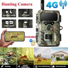 2.7K 32MP Cellular Trail Camera Nationwide 4G LTE HD Video-Audio SIM Card