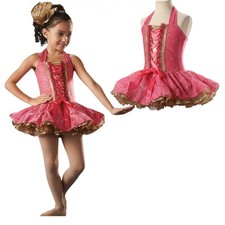 Lot of 8 Gold Dust Child X-Small Dance Costume Baby Tap Dress Flower  Shoe Bows