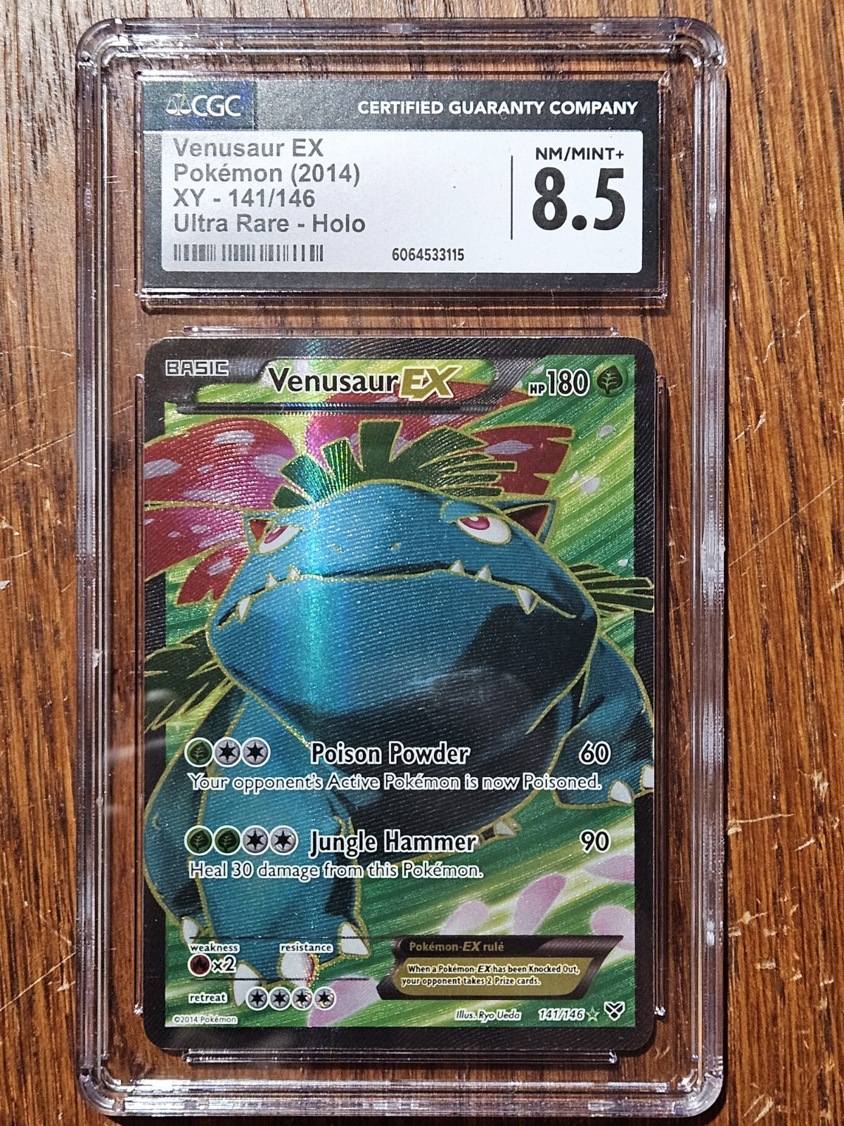Pokémon Venusaur EX Full Art Ultra Rare Holo XY CGC 8.5 NM/Mint+ 141/146