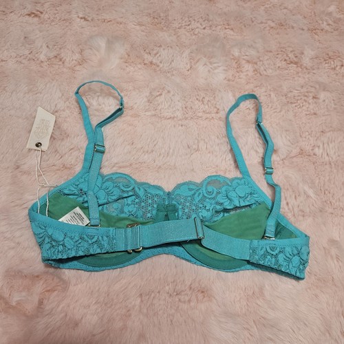 New WE ARE HAH Lace Hook Up Underwire Bra 30-38 B Free People TEAL BLUE Lace - Picture 5 of 5