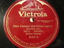 1st VICTOR 1904 ENRICO CARUSO Vesti la Giubba/ Elisir Una Furtiva Lagrima 930