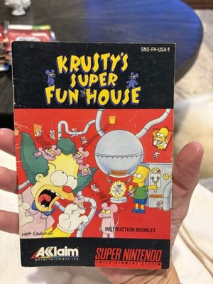 Super Nintendo SNES Manual Only Krustys Super Fun House 