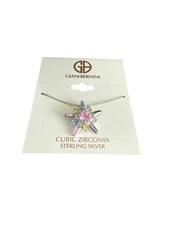 Giani Bernini Cubic Zirconia Sterling Silver Colorful Star-shaped Necklace - NWT