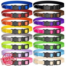 16 PCS Puppy Collars, Safety Buckle Collars for Litter Nylon Adjustable Puppy...