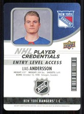 2018-19 Upper Deck MVP NHL Entry Level Access #NHLLA Lias Andersson