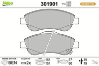 Valeo Bremsbelagsatz, Scheibenbremse 301901 FüR Honda