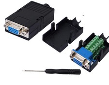 VGA DB15 Solderless Connector 3 9 D-SUB 15 Pin VGA 3 Row Breakout Board Adapt...