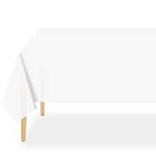 White Plastic Table Cloth Disposable 12 Pack, 54 x 108 Inch Tablecloths for P...