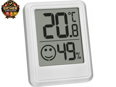 TFA Dostmann Digital Mini Indoor Humidity Meter, 30.5060.02, Room Thermometer,