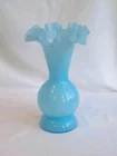 Vintage 🩵 1940 Fenton Art Glass Baby Blue Ruffle Vase Handblown