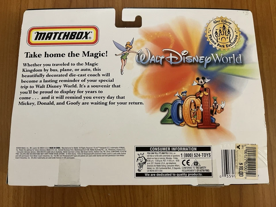 🏁 Matchbox Vintage 2001 WALT DISNEY WORLD Black TOUR BUS Theme Park Edition 🏁 - Image 2 of 2