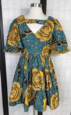 African Ankara Print Midi Dress. Medium