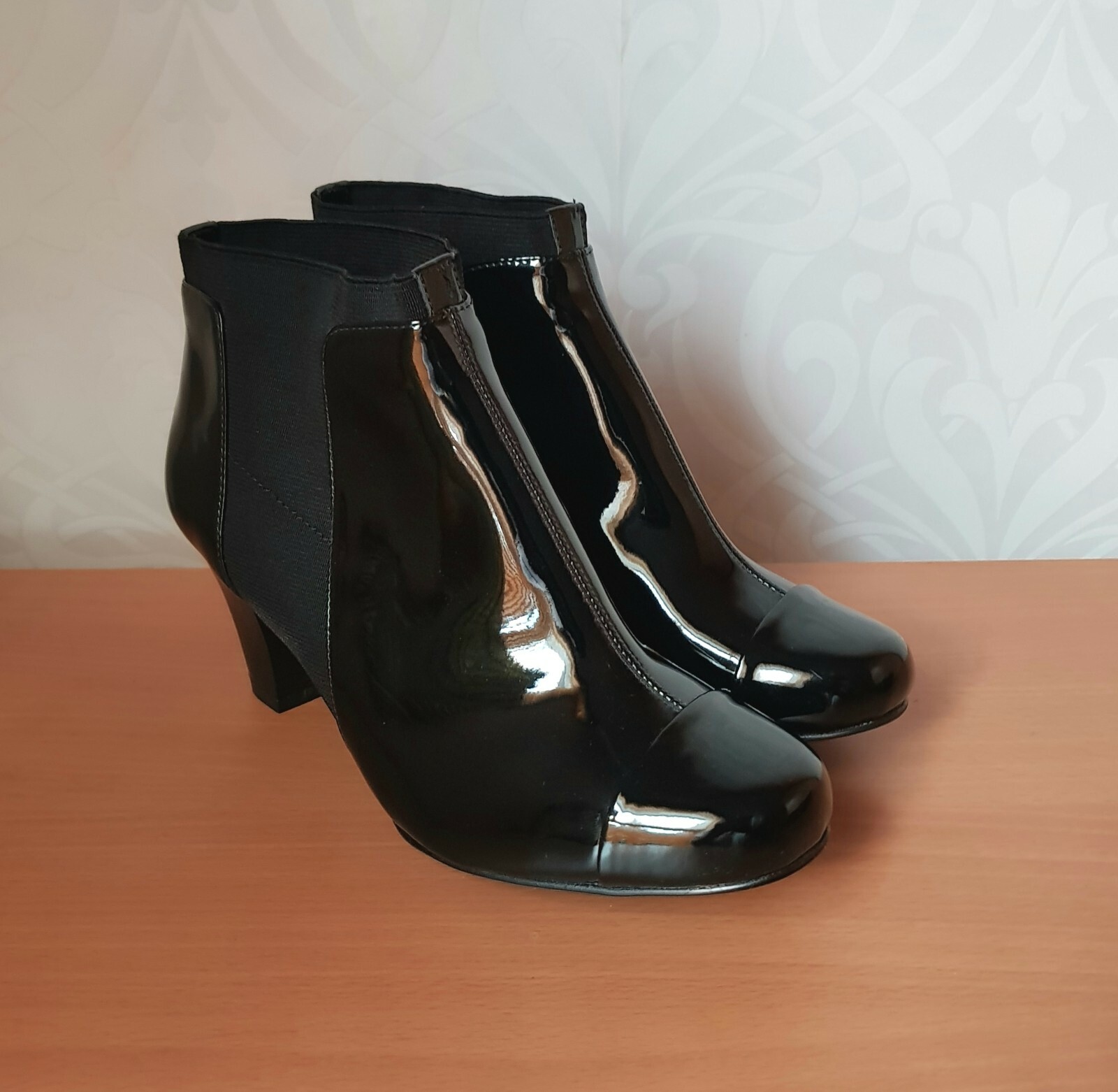 clarks patent leather boots