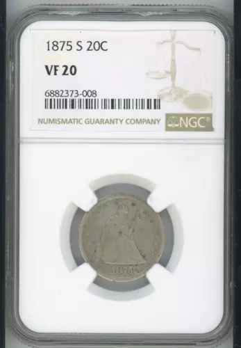 1875-S Twenty Cent Piece 20c NGC VF 20
