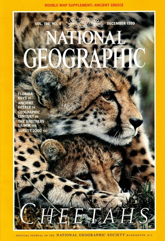 National Geographic Magazine - December 1999 -  Feat. "Cheetahs"