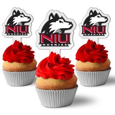 Northern Illinois University Cupcake Toppers Plastic Cupcake Picks Logo Stacked