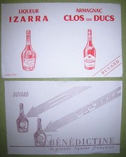 Buvard alcool liqueur Bénédictine digestif Izarra Clos