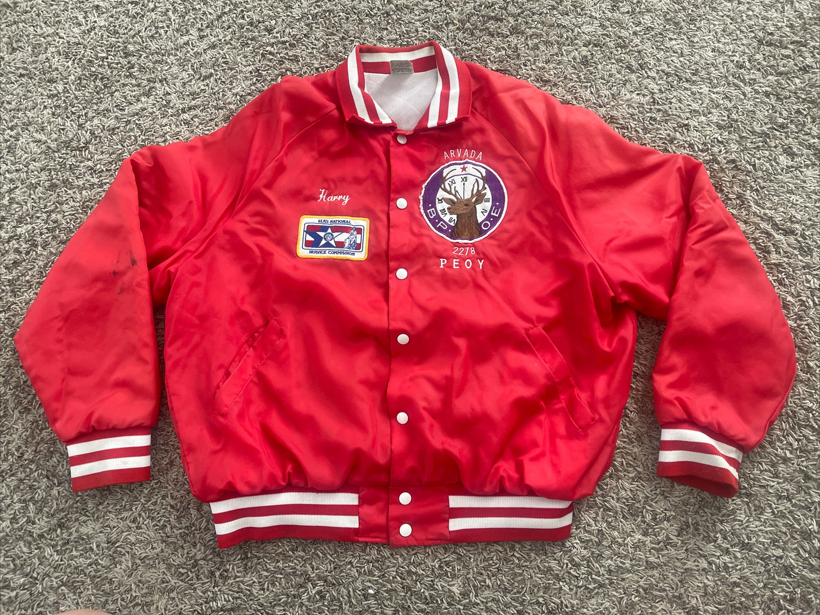Vintage 80s Aristo Jac Hilton Colorado Elks XL Quilted Insulated Jacket VTG