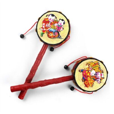 1PC Chinese Monkey Drum Traditional Style Hand Rattle Bell Musical  Instruments UK