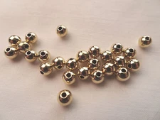 25 Beads Gold Filled Hollow 14K Metal 5mm Round 1mm Hole A119 DNG