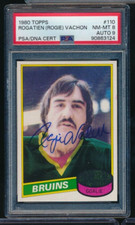 1980 Topps #110 ROGATIEN VACHON PSA 8 signed auto PSA/DNA 9 centered high grade