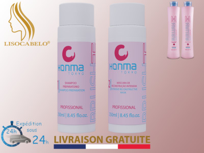 Glättung Brasilien 2X250ml H-brush Honma Tokyo Sansformol + 1Masque