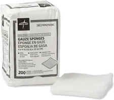 4 X 4 Inch Gauze Sponges, 100% Cotton, 8-Ply Woven Non-Sterile Gauze (Pack of 20