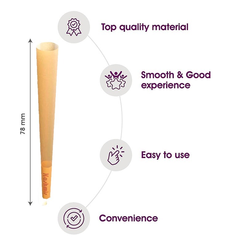 Kashmir Pre Rolled Cones Strawberry Flavored 1 1/4 Rolling Papers Cone 25 Ct Jar