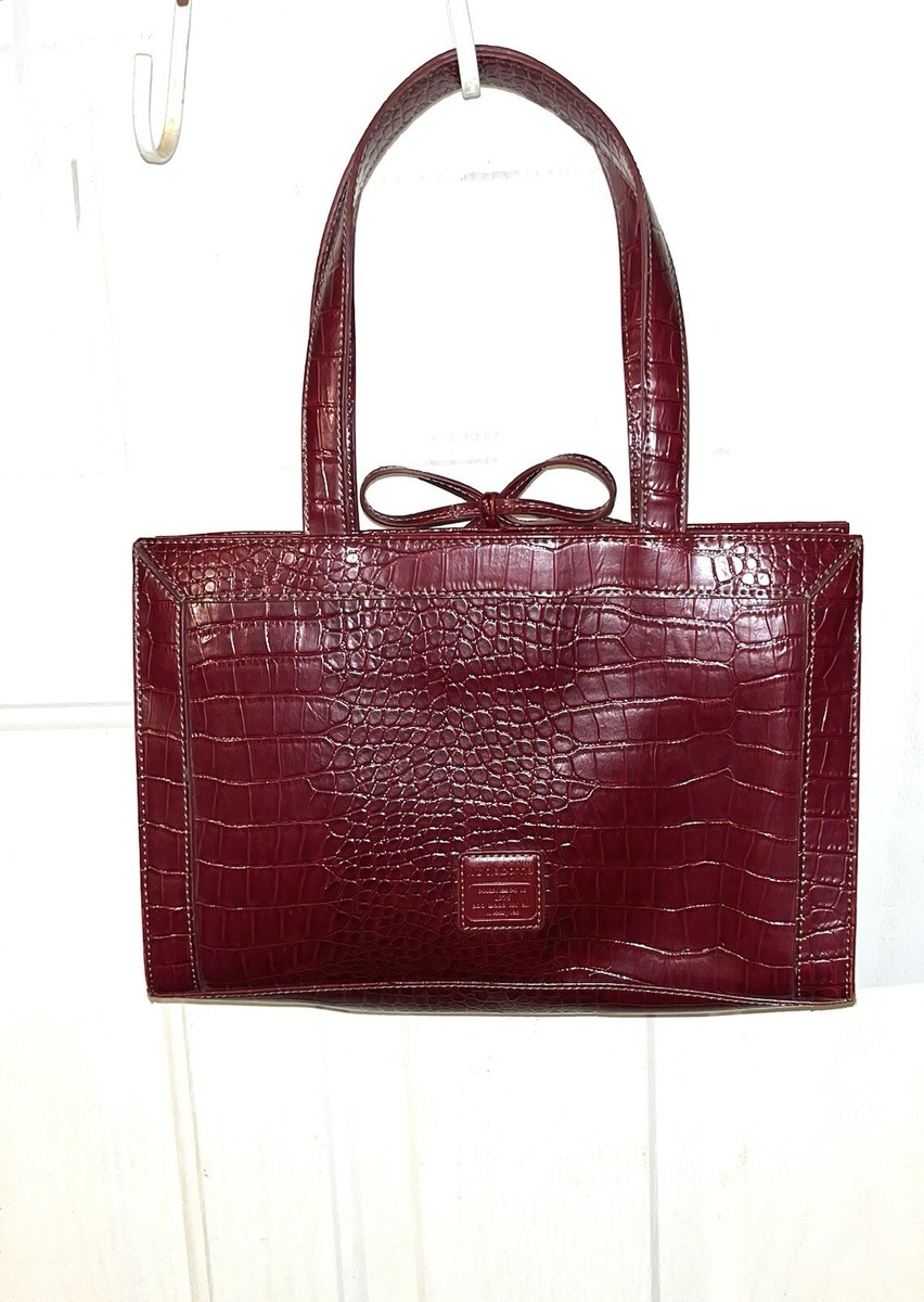 Liz Claiborne Faux Leather Croc Burgundy Handbag | eBay display picture 2