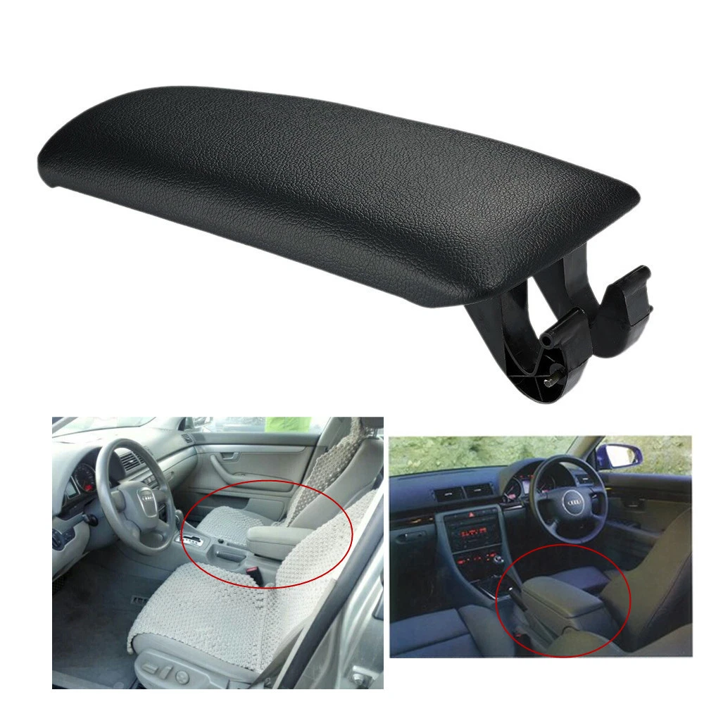 Leather Armrest Center Console Lid Cover for 2002 2006 Audi A4 B6