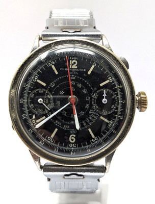Agfa Uhr 40er Jahre mechanical chronometre monopusher jumbo chron Monopuls